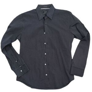 Club Monaco Black Striped Cotton Shirt M